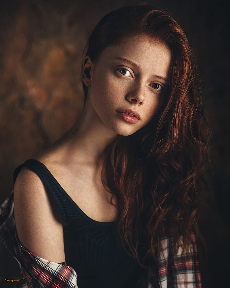 Ekaterina Yasnogorodskaya, redhead, women, face, freckles, long hair, necks, HD phone wallpaper