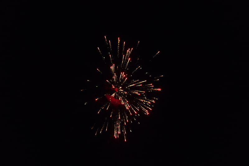 salute, sparks, holiday, fireworks, black, HD wallpaper