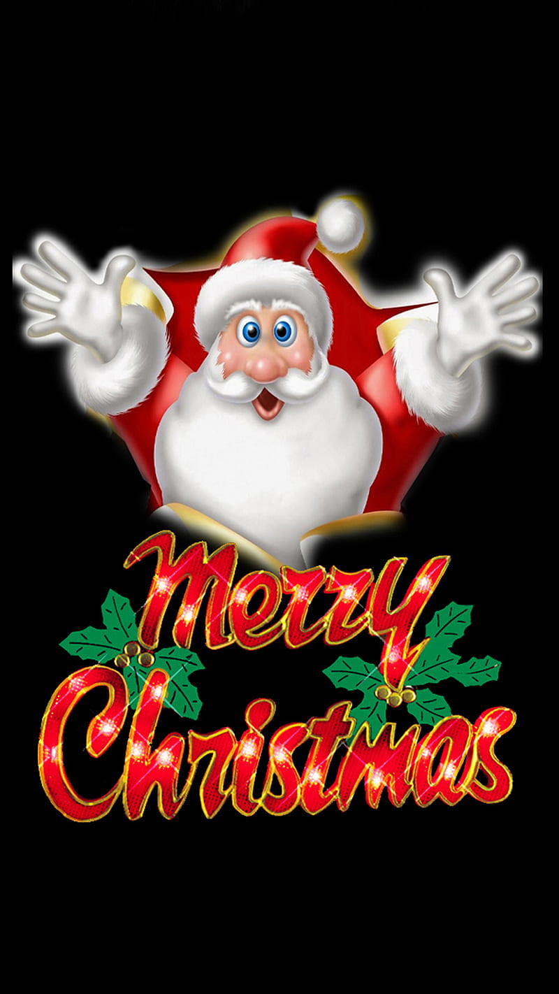 Merry Christmas, happy, santa, xmas, HD phone wallpaper