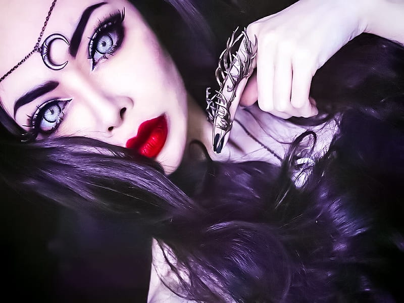 Maquillaje gótico, gótico, morado, maquillaje, bruja, morena, mujeres,  Fondo de pantalla HD | Peakpx