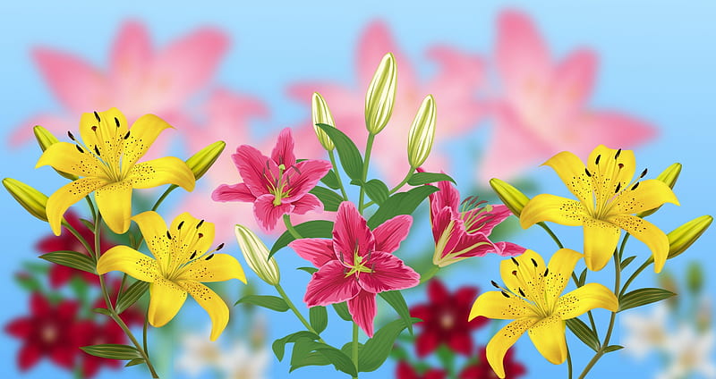 Spring & Easter Flowers, Easter, flowers, lilies, Spring, HD wallpaper