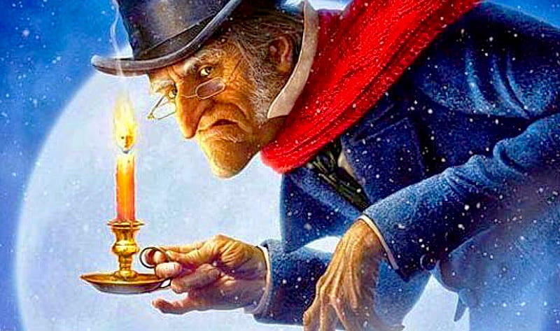 Uncle Scrooge - Christmas carol, Christmas, carol, Painting, uncle Scrooge, HD wallpaper