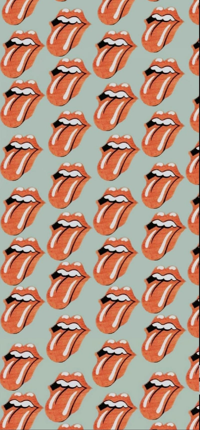 Rock and Roll Tongue, band, green, music, pattern, red, red and green, rock and roll, HD phone wallpaper