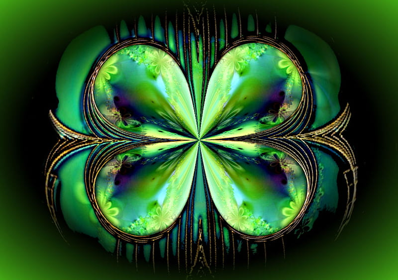 3d shamrock, irish, 3d, green, clover, shamrock, HD wallpaper