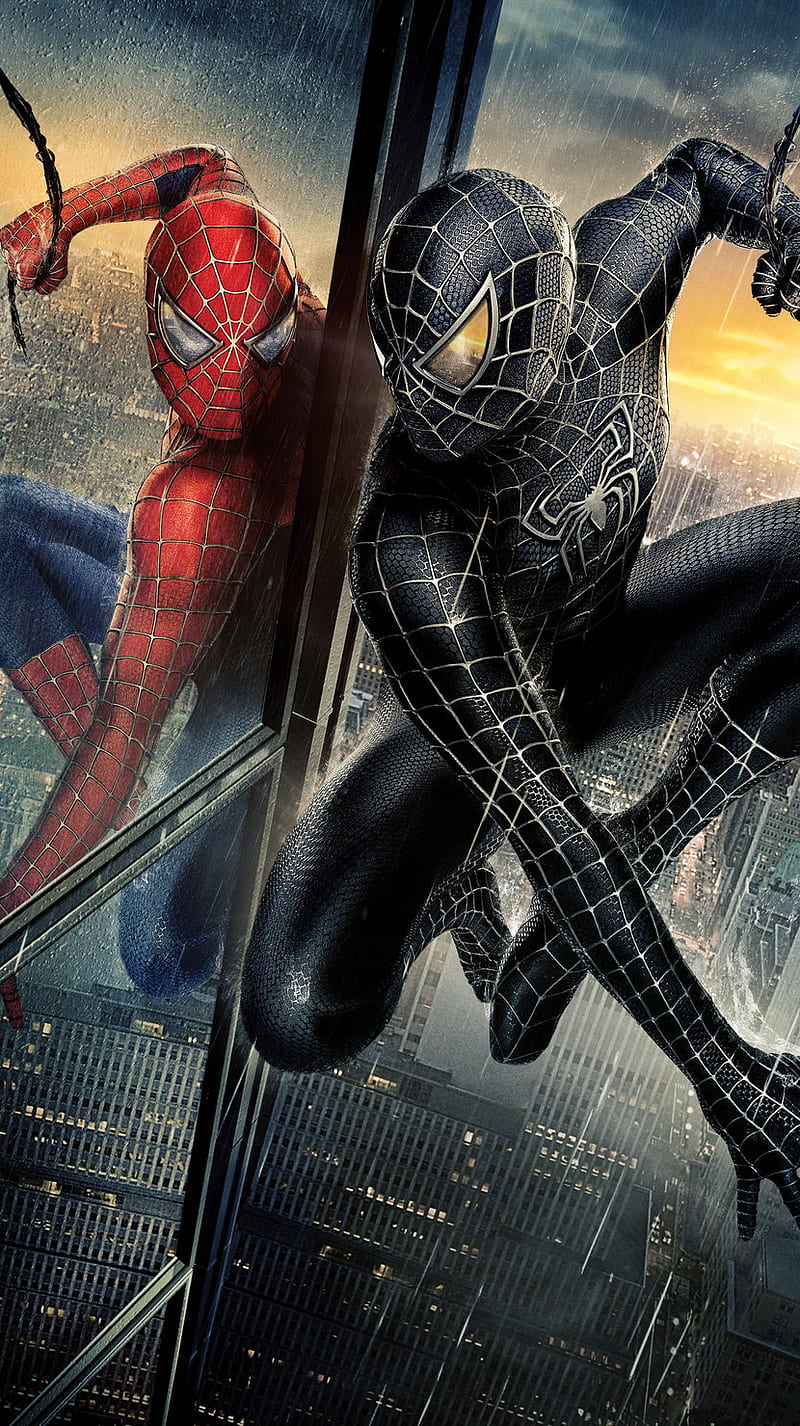 Spider-Man, amazing, art, city, fantasy, hero, marvel, rain, sun, HD phone wallpaper
