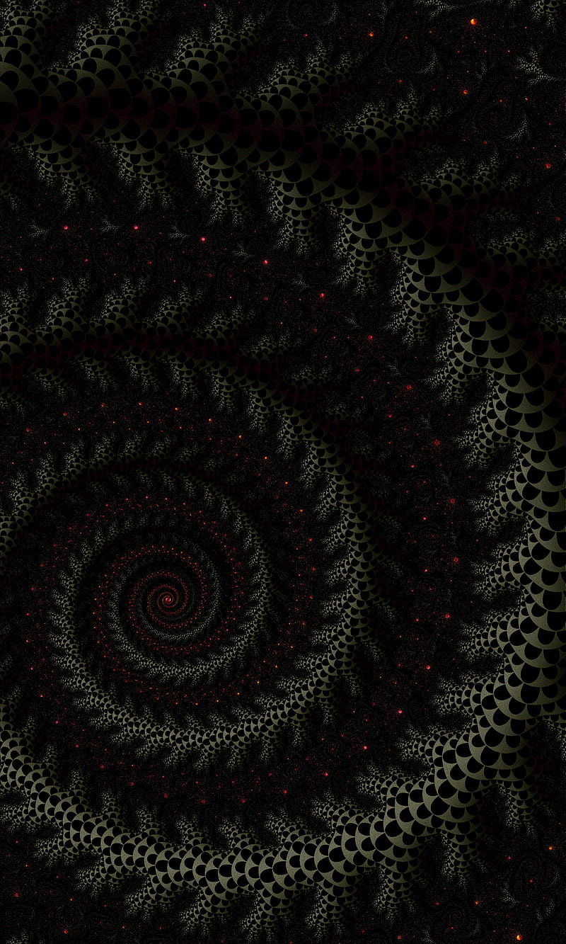 spiral, fractal, dark, twisted, HD phone wallpaper