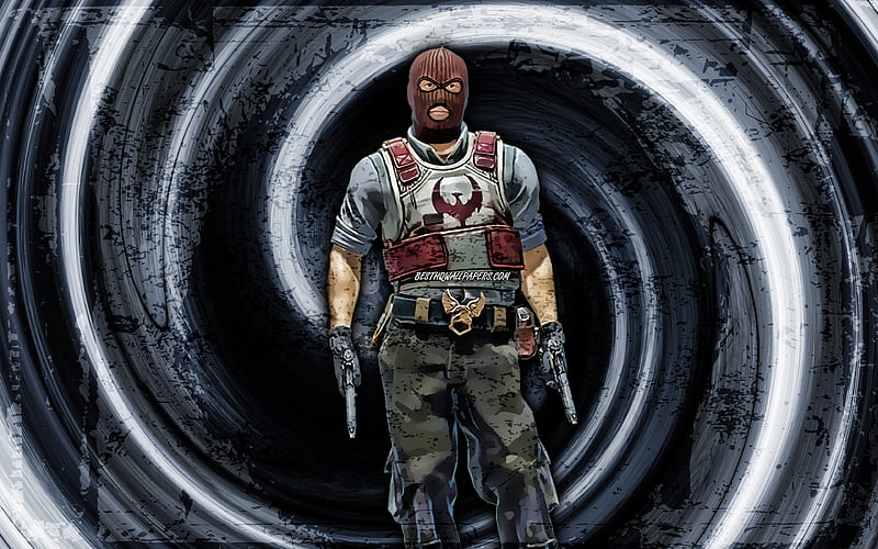 Phoenix gray grunge background, CSGO agent, Counter-Strike Global Offensive, vortex, Counter-Strike, CSGO characters, Phoenix CSGO, HD wallpaper
