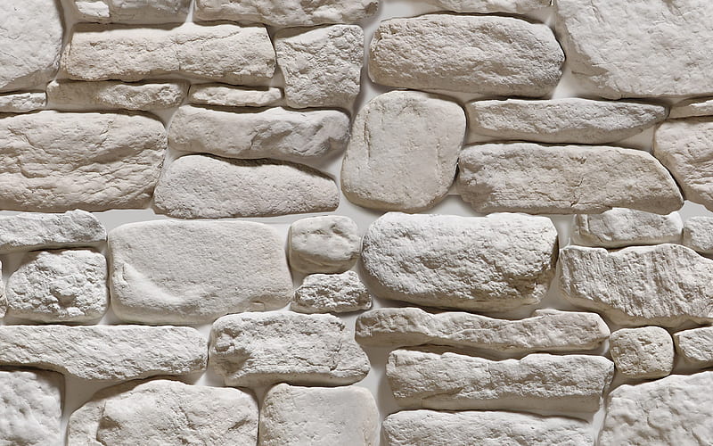 white stone wall, macro, white stone texture, white backgrounds, stone textures, stone backgrounds, white stones, HD wallpaper