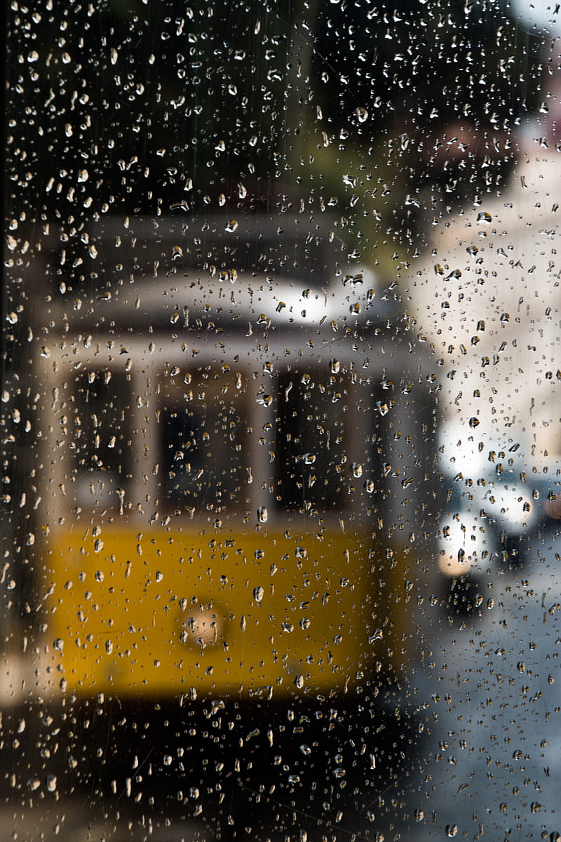 glass, wet, drops, transparent, blur, rain, HD phone wallpaper
