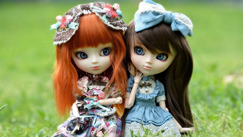 Cute Barbie Dolls On Green Grass Doll, HD wallpaper