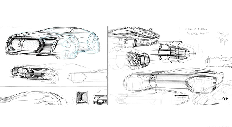Car Design Sketch With Attention To Detail, Including Reflections And  Shadows, Created With Generative Ai Stock Photo, Picture and Royalty Free  Image. Image 202935071.