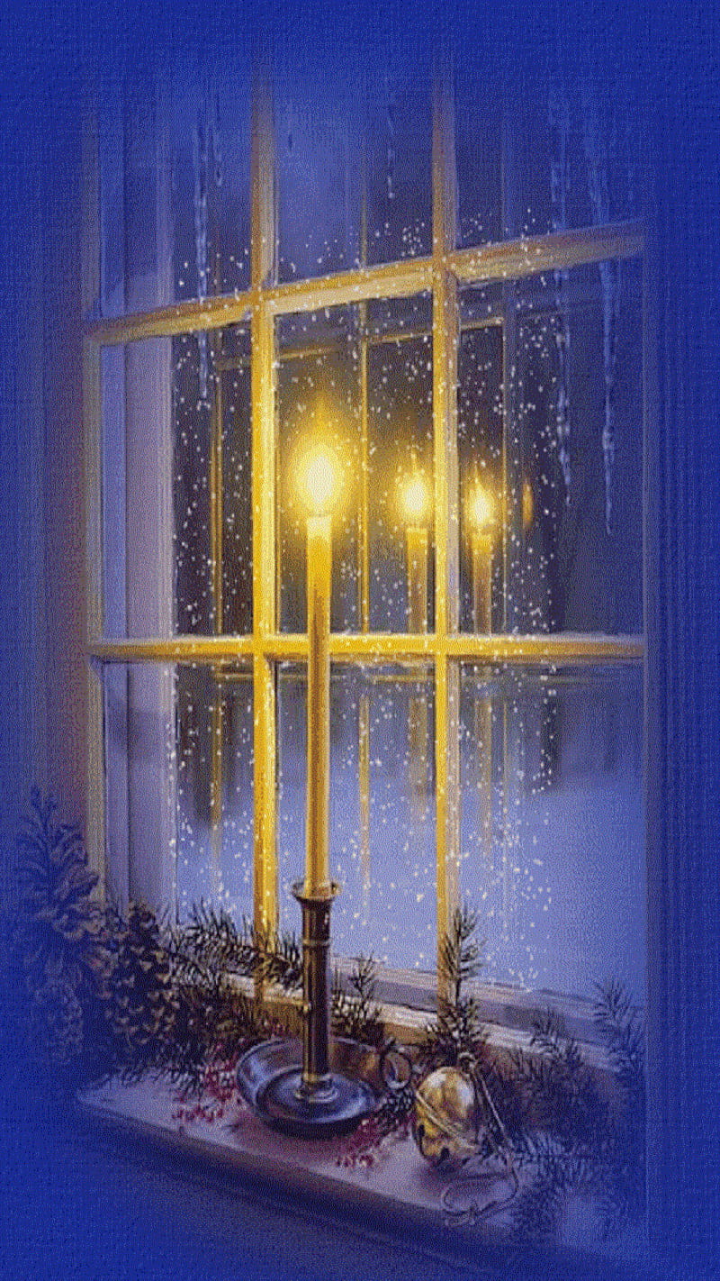 Christmas, candles, HD phone wallpaper