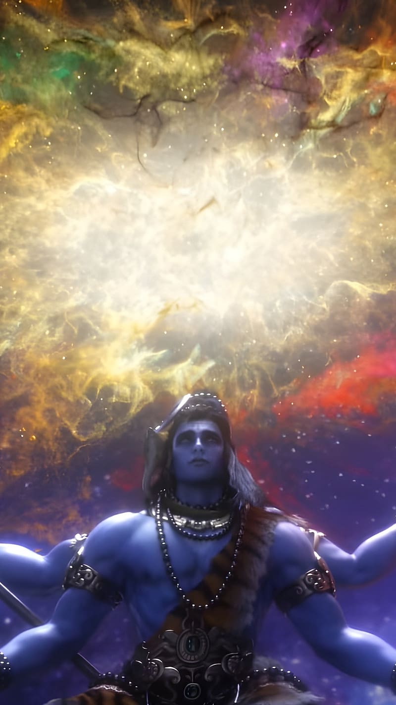 Smite Shiva, Space Background, lord, god, mahadev, HD phone wallpaper