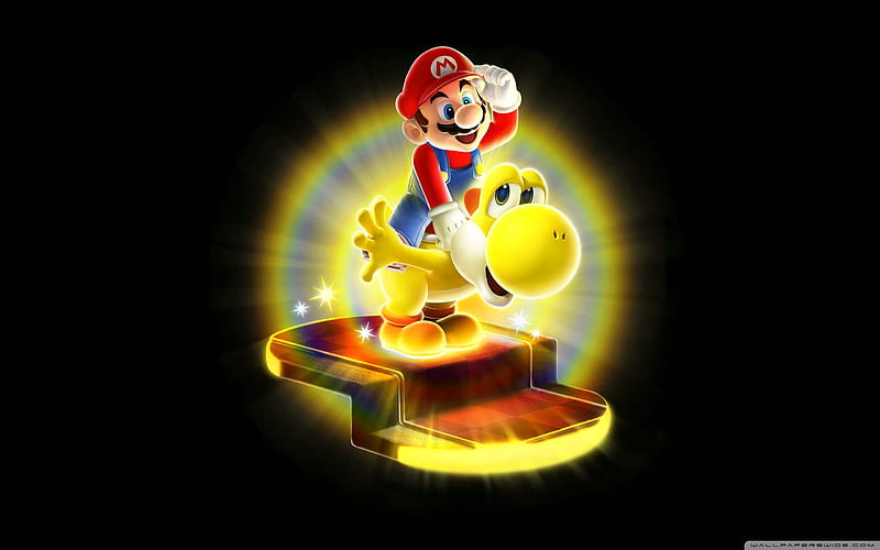 Super Mario Galaxy, mario, super mario, video game, game, wide, character, 3d, animation, HD wallpaper