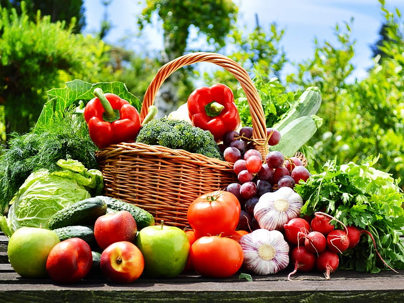 ❤️, Fruits, Basket, Vegetable, Food, HD wallpaper