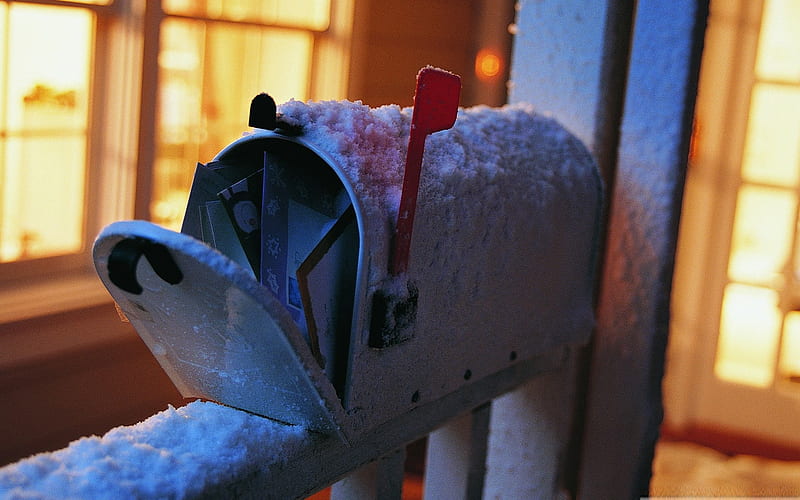 snowy mailbox-winter theme, HD wallpaper