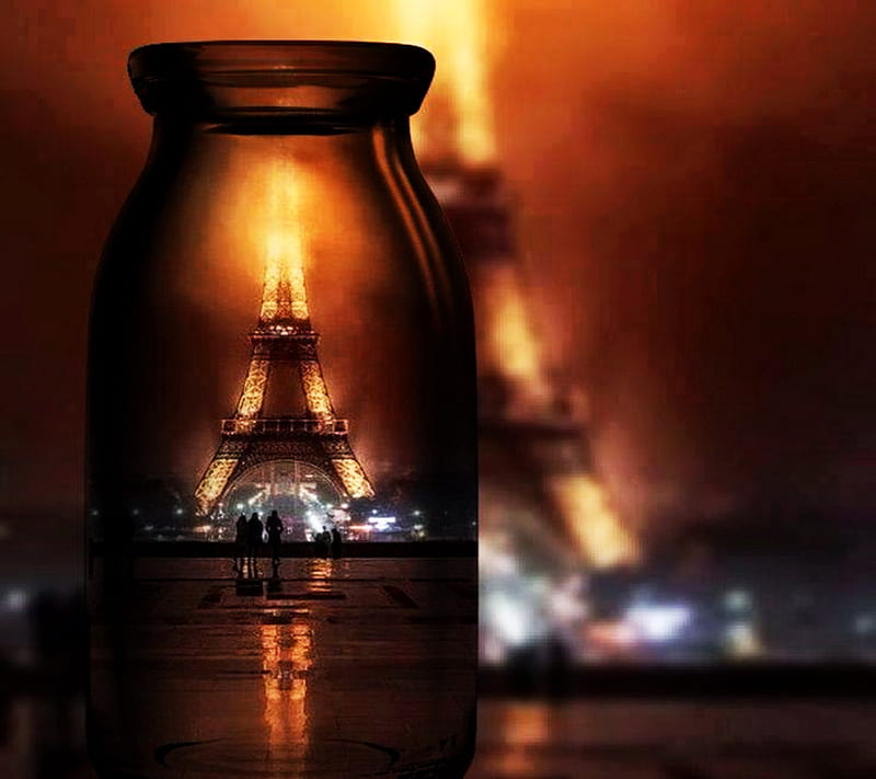 Paris, amazing, eiffel, france, glass night, tower, view, HD wallpaper