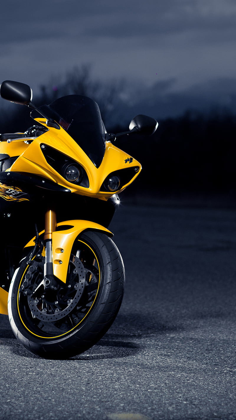 Yamaha, big bike, crossplane, superbike, yamaha r1, yellow, HD phone  wallpaper | Peakpx