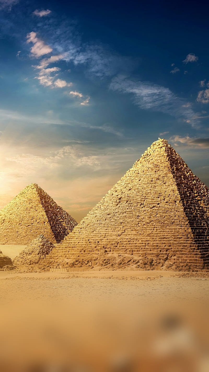 Pyramids desert, egypt, HD phone wallpaper