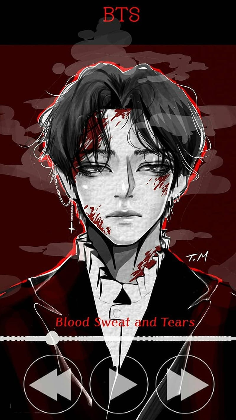 Blood Sweat, anime, art, blood sweat and tears, bts, k pop, HD phone  wallpaper | Peakpx