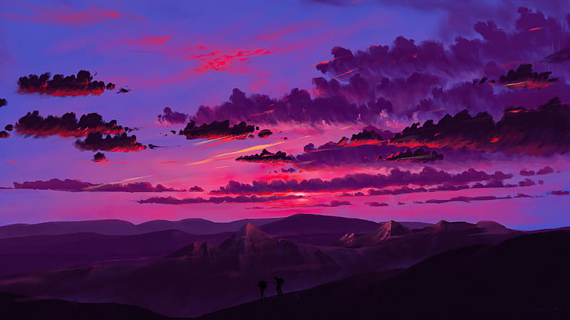 Light Of Dawn, evening, sunset, artist, artwork, digital-art, HD wallpaper