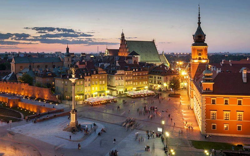 Warsaw, Poland, royal palace, Poland, Warsaw, square, HD wallpaper