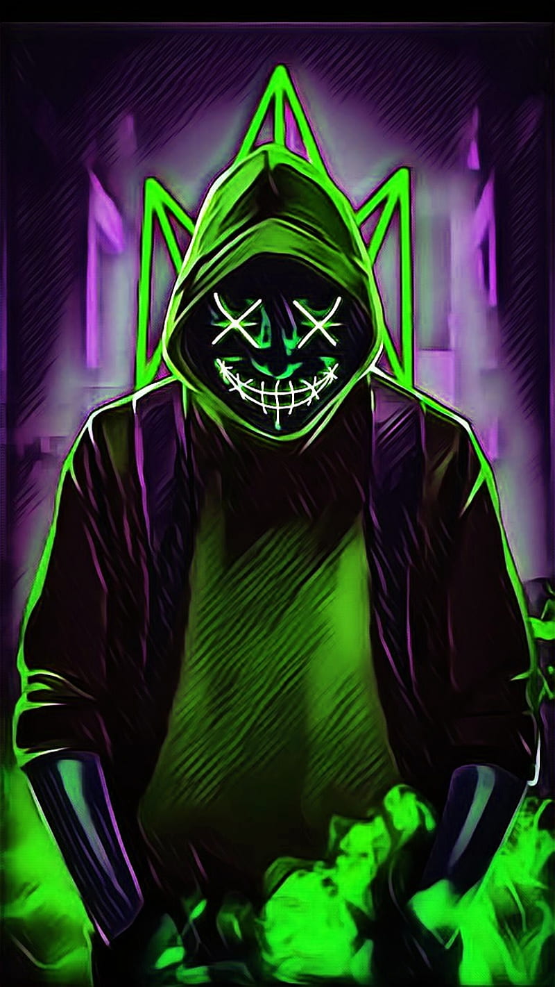 HD neon mask anime wallpapers | Peakpx
