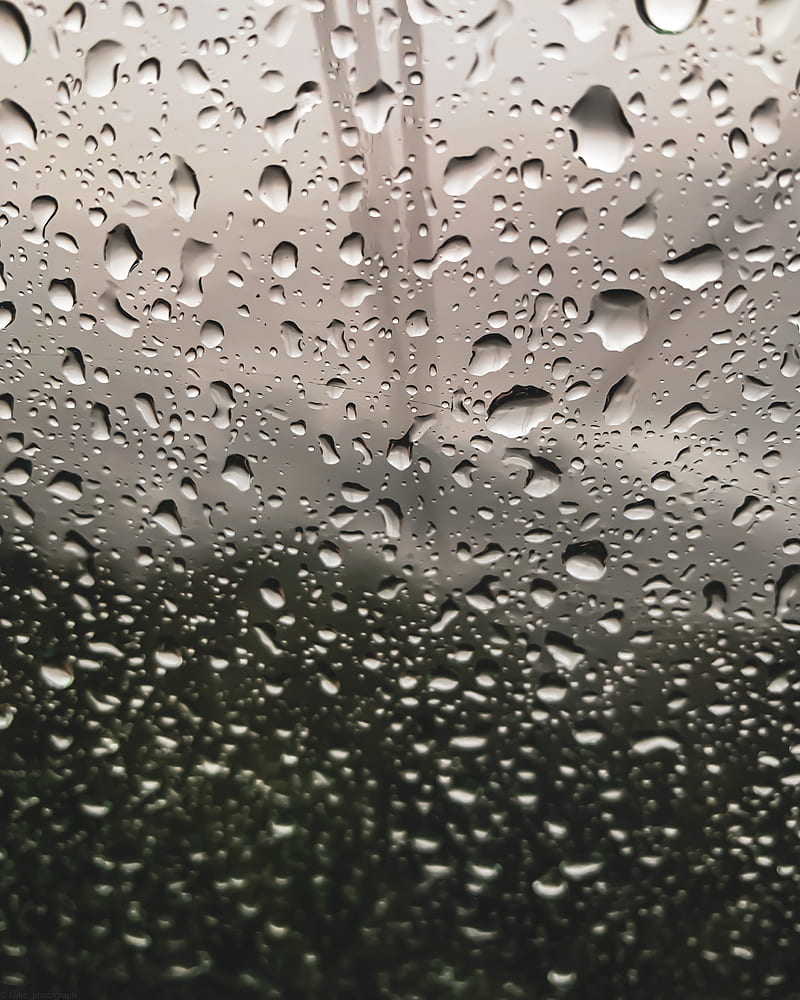 drops, glass, rain, moisture, macro, monochrome, HD phone wallpaper
