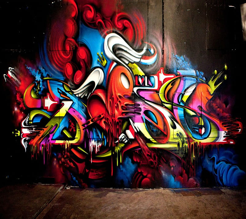 Wall Graffiti, 2014, colorful, cool, desenho, graffiti new, nice, view, wall, HD wallpaper