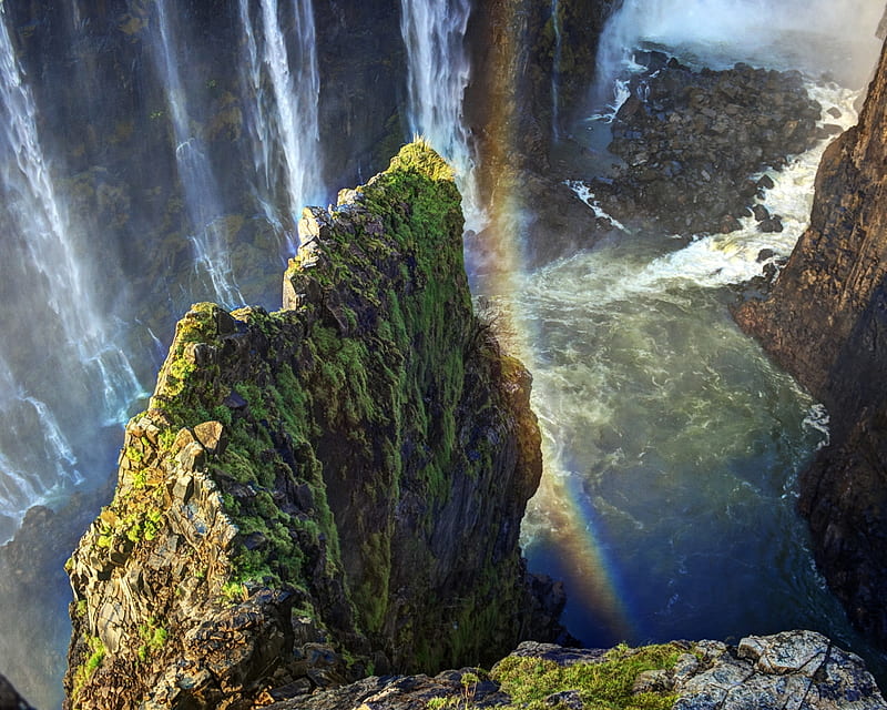 Victoria Falls,Zambia, rocks, waterfall, nature, falls, HD wallpaper