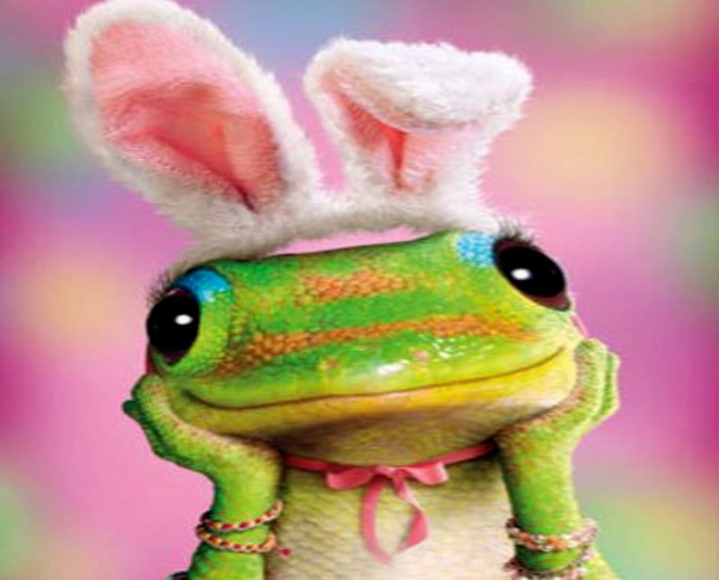 Gecko Bunny Easter, Funny, Easter, Bunny, Gecko, HD wallpaper