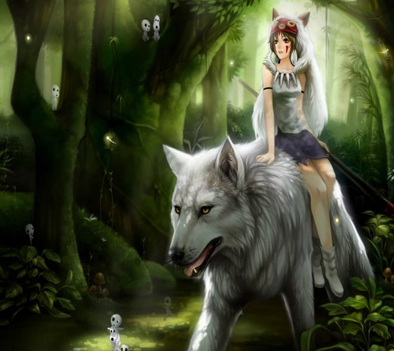 free download | Wolf and Girl - A Ride, forest, girl, ghosts ...