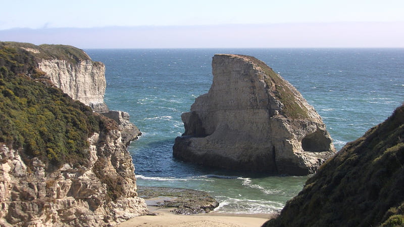 Pacific Coastline, santa cruz, sand, california, ocean, pacific, monterey, HD wallpaper