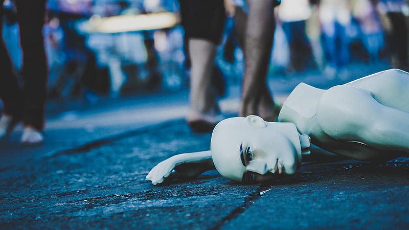 mannequin lying down on floor, HD wallpaper