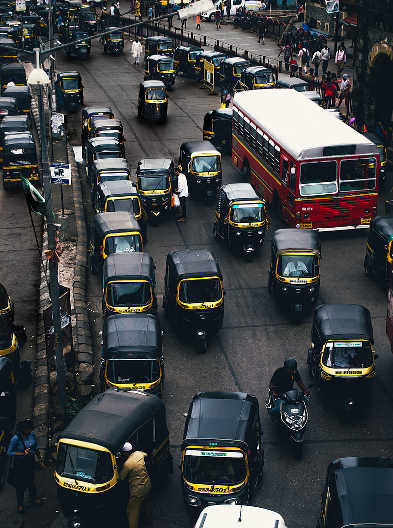India Rickshaw, mumbai, taxi, top, street, city, HD phone wallpaper