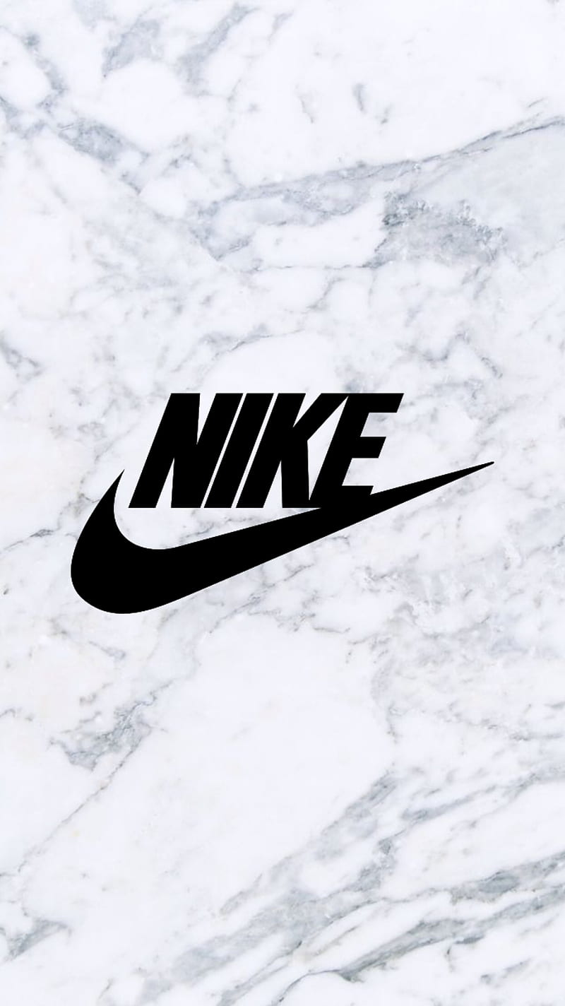 Nike, black, brands, just do it, logo, marble, white, HD phone wallpaper