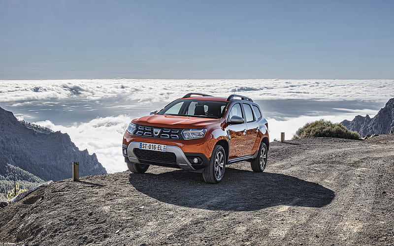2022, Dacia Duster, , front view, exterior, orange crossover, new orange Duster, french cars, Dacia, HD wallpaper