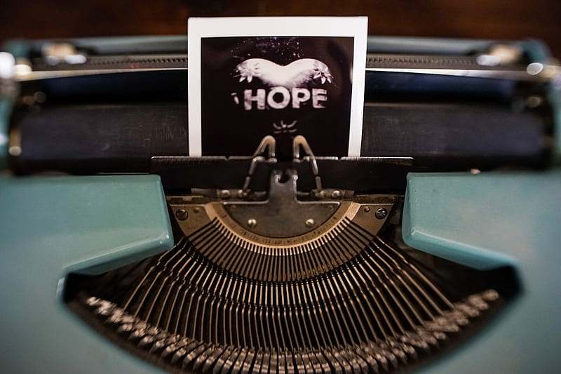 hope, word, inscription, text, typewriter, HD wallpaper