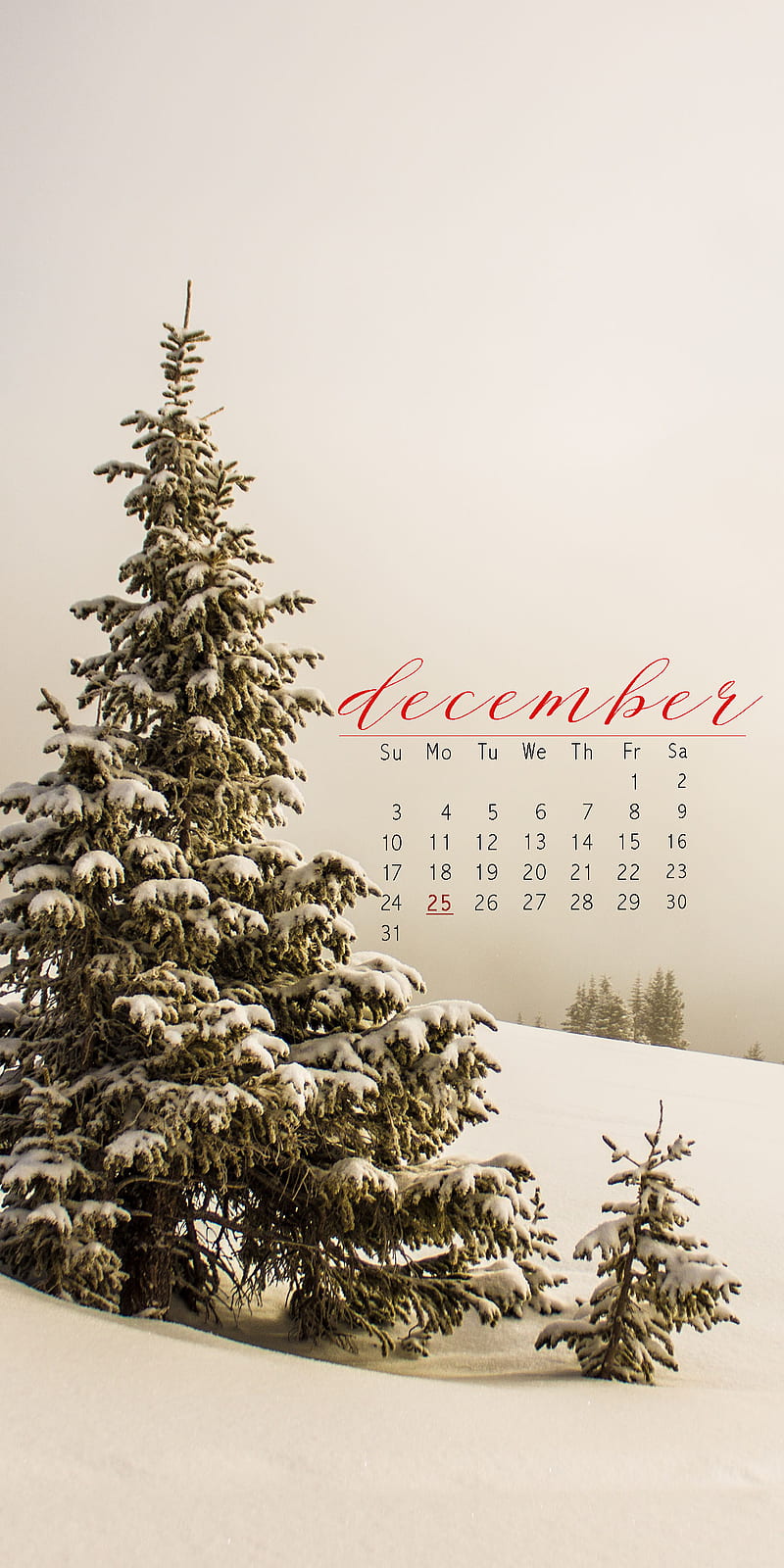 Snow Tree, calendar, december, 12.cal, HD phone wallpaper