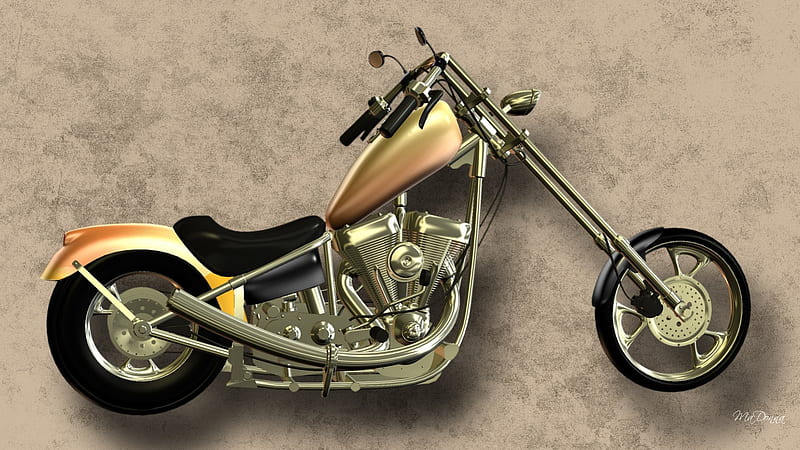 Chopper 3, parchment, motorcycle, club, leathers, gold, hot, bike, build, fun, biker, cycle, abstract, cool, ride, summer, paper, chopper, HD wallpaper