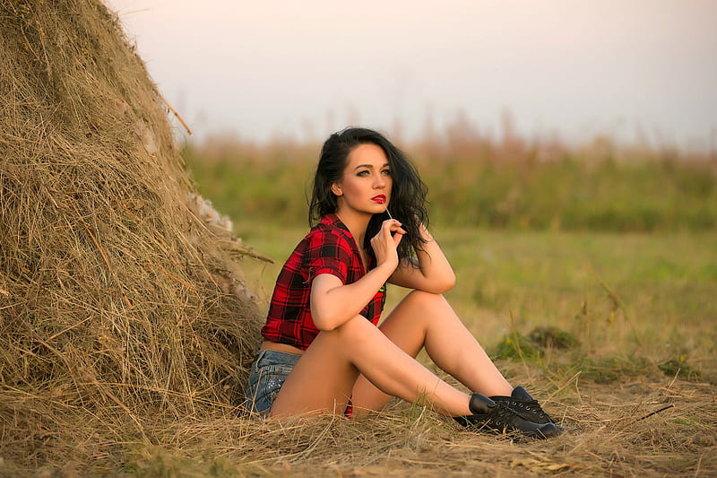 1920x1080px 1080p Free Download Cowgirl In Shorts Brunette Cowgirl Model Jeans Shorts