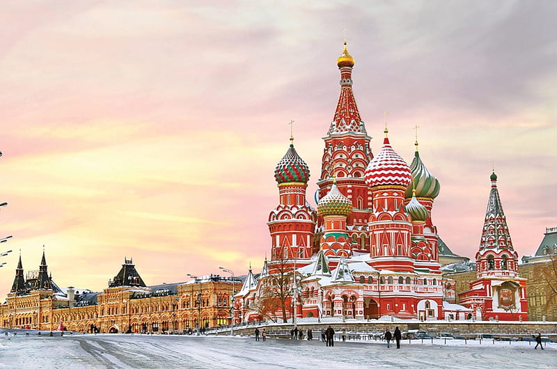 Moscow Red Square & Kremlin, cathedral, moscow, red square, kremlin, st basils, HD wallpaper