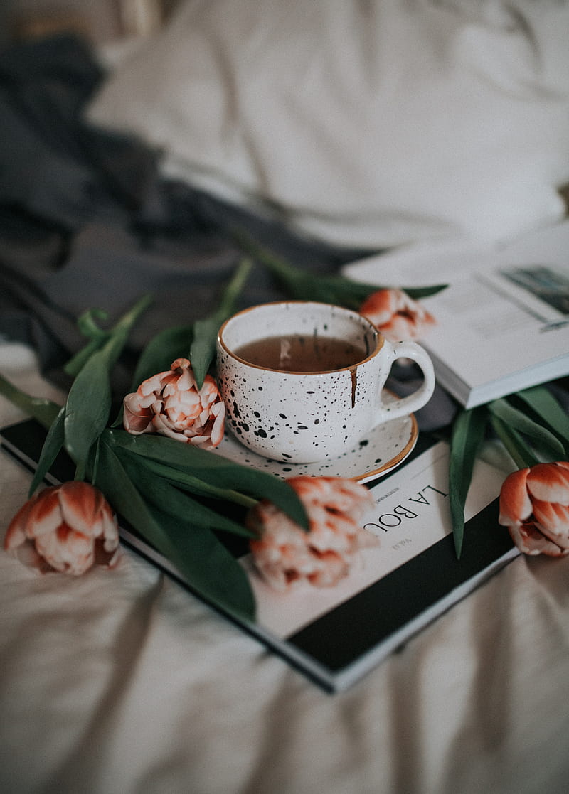 cup, tea, flowers, still life, HD phone wallpaper
