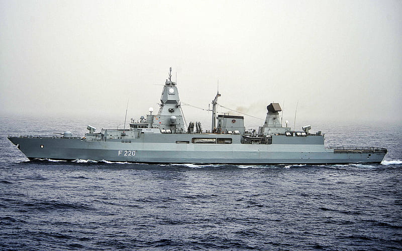 Hamburg, F220, German Navy, German frigate Hamburg, German warships, NATO, Germany, german frigate, HD wallpaper