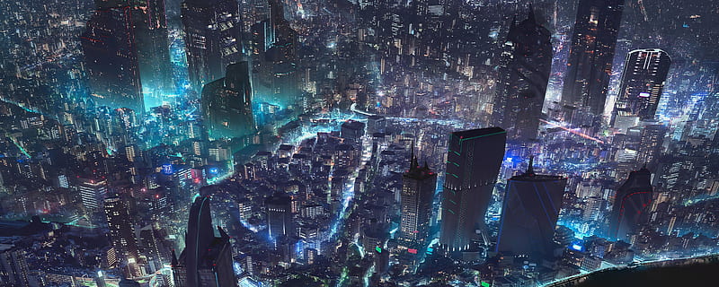 HD wallpaper: cyberpunk, city, ultrawide, 4K