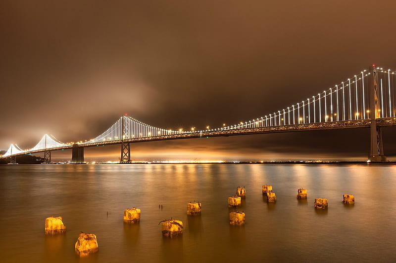 Foggy Night on Golden Gate Bridge, San Francisco, Landscape, Bridge, Foggy, San Francisco, Golden, HD wallpaper