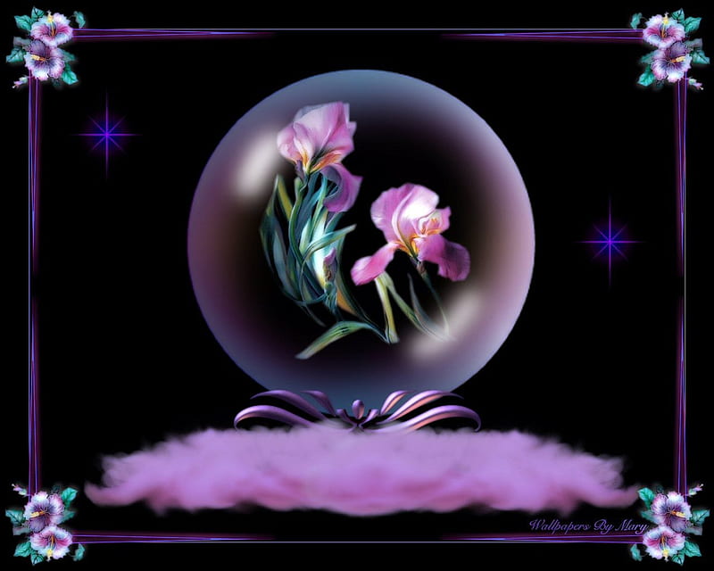 Dreaming Flowers 1280x1024, flowers, irises, nature, globes, iris, HD wallpaper