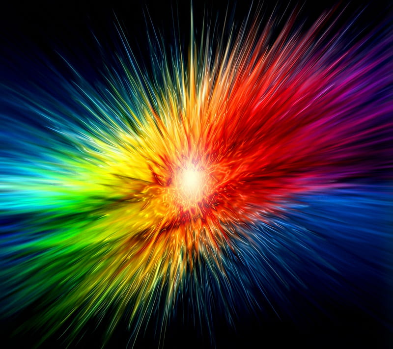 explosion, colors, flashy, HD wallpaper