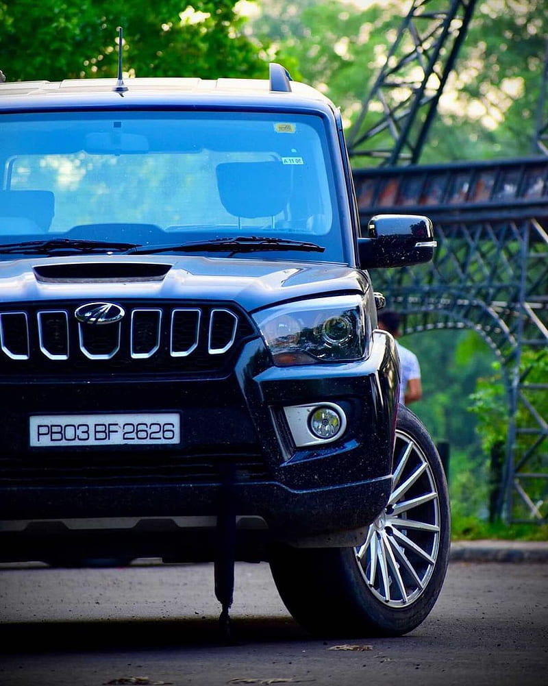 Baby, Mahindra, car, black lover, Black, scorpio, scorpion, HD phone