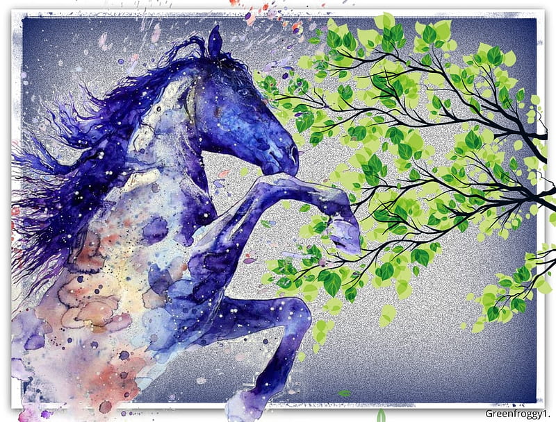 REARING HORSE, ART, HORSE, ABSTRACT, HD wallpaper